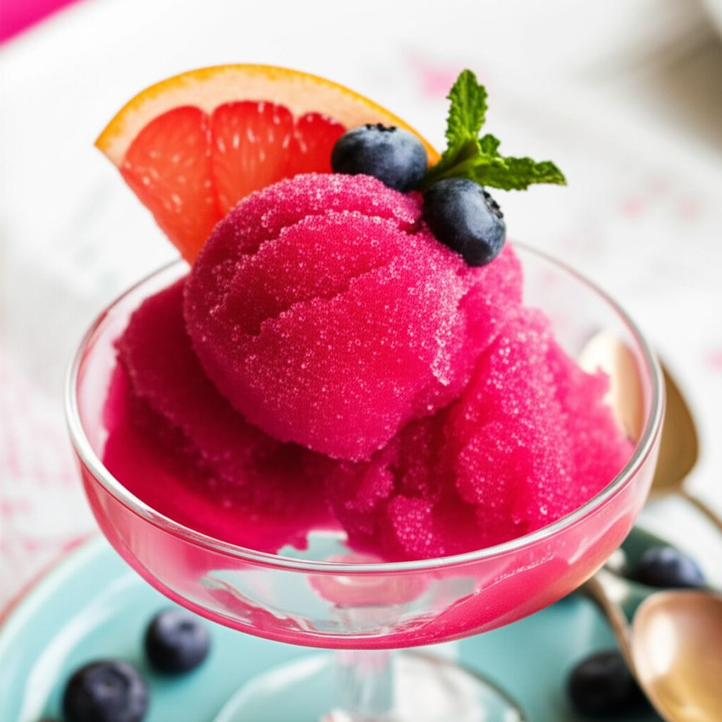 Pink Grapefruit Blueberry Sorbet