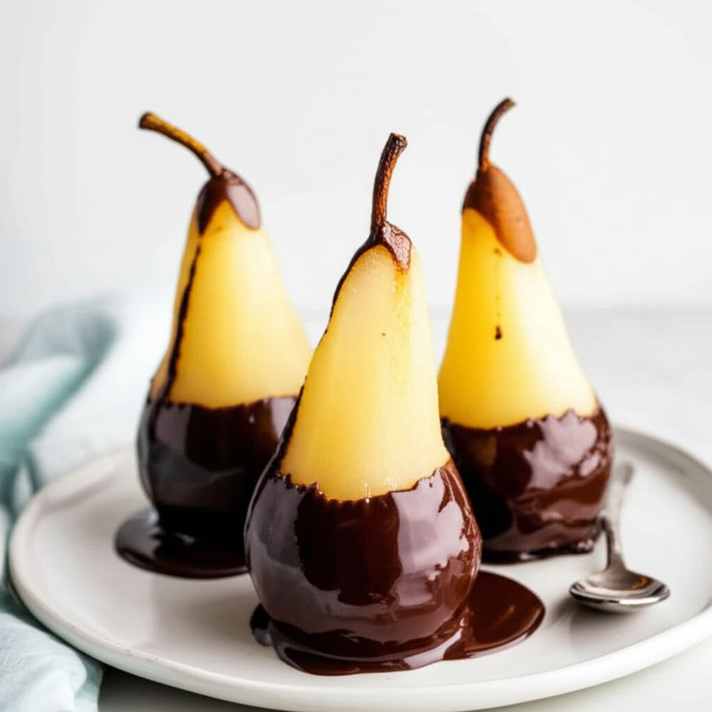 Poached Pears Belle Helene