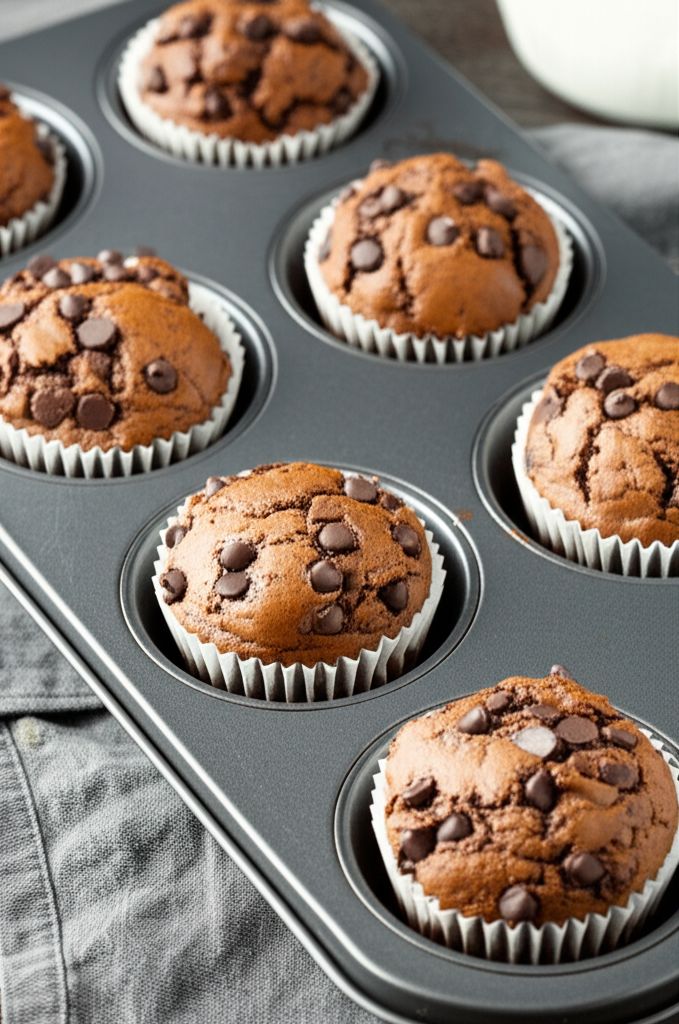 Probiotic Chocolate Chocolate Chip Muffins