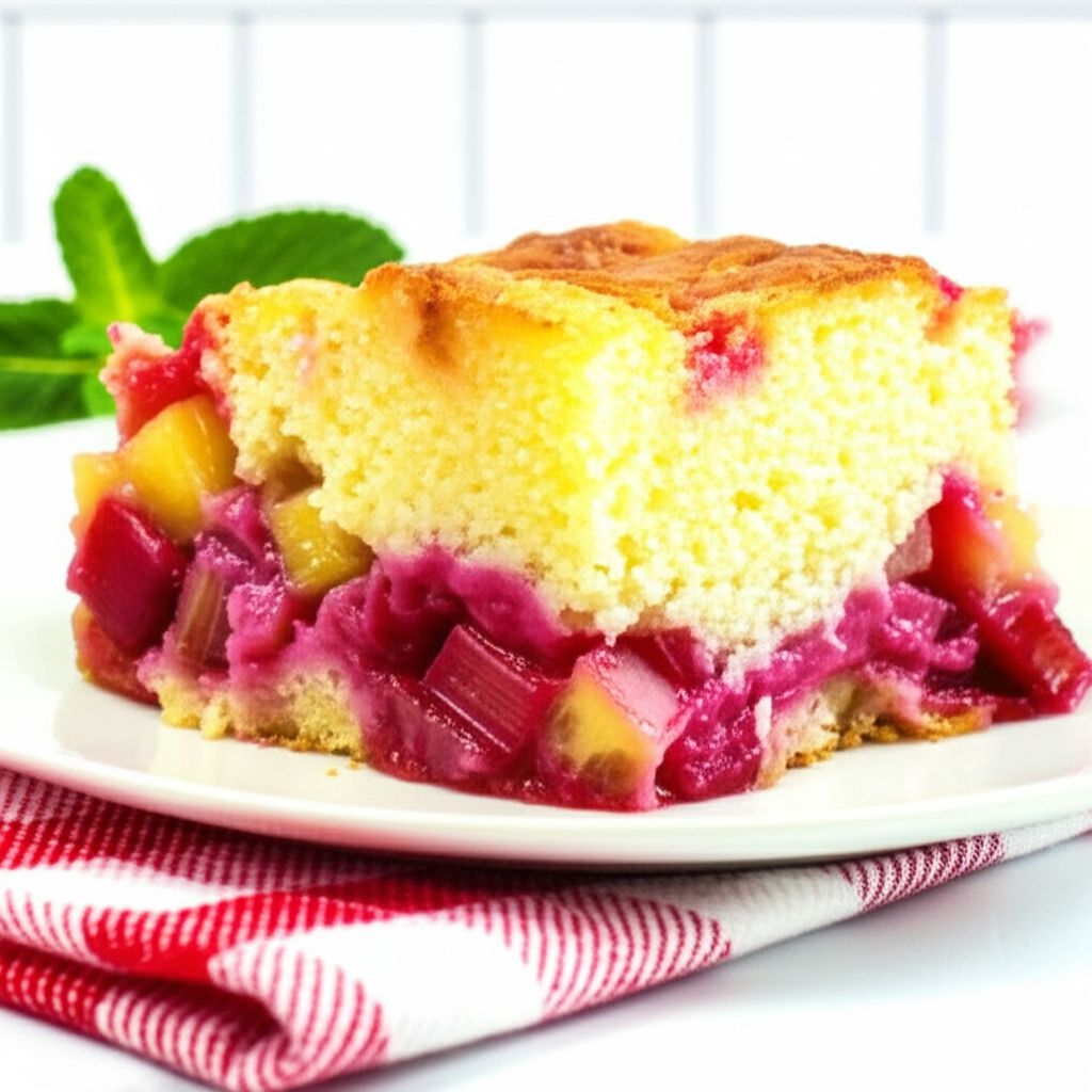 Rhubarb Pineapple Upside-Down Cake