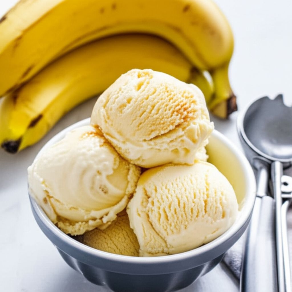 Roasted Banana Whiskey Ice Cream
