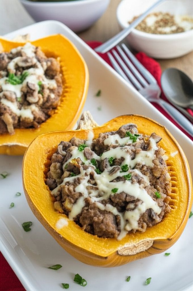 Sausage-Stuffed Acorn Squash