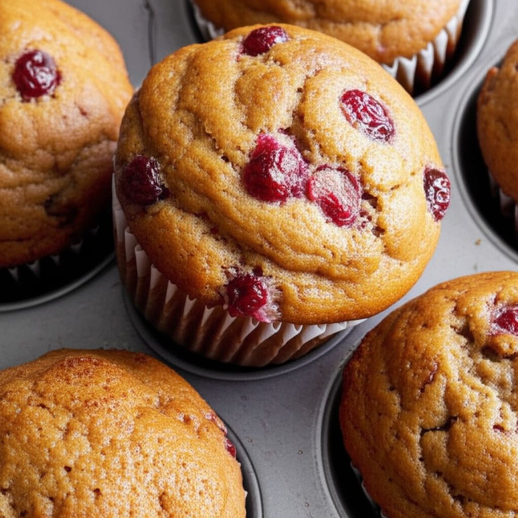 White Chocolate Cranberry Pumpkin Muffins