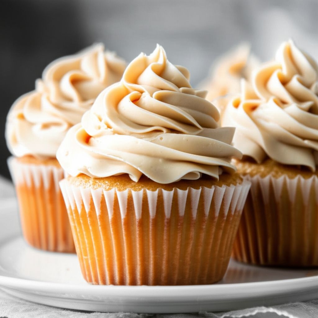 Almond Cupcake with Salted Caramel Buttercream Frosting