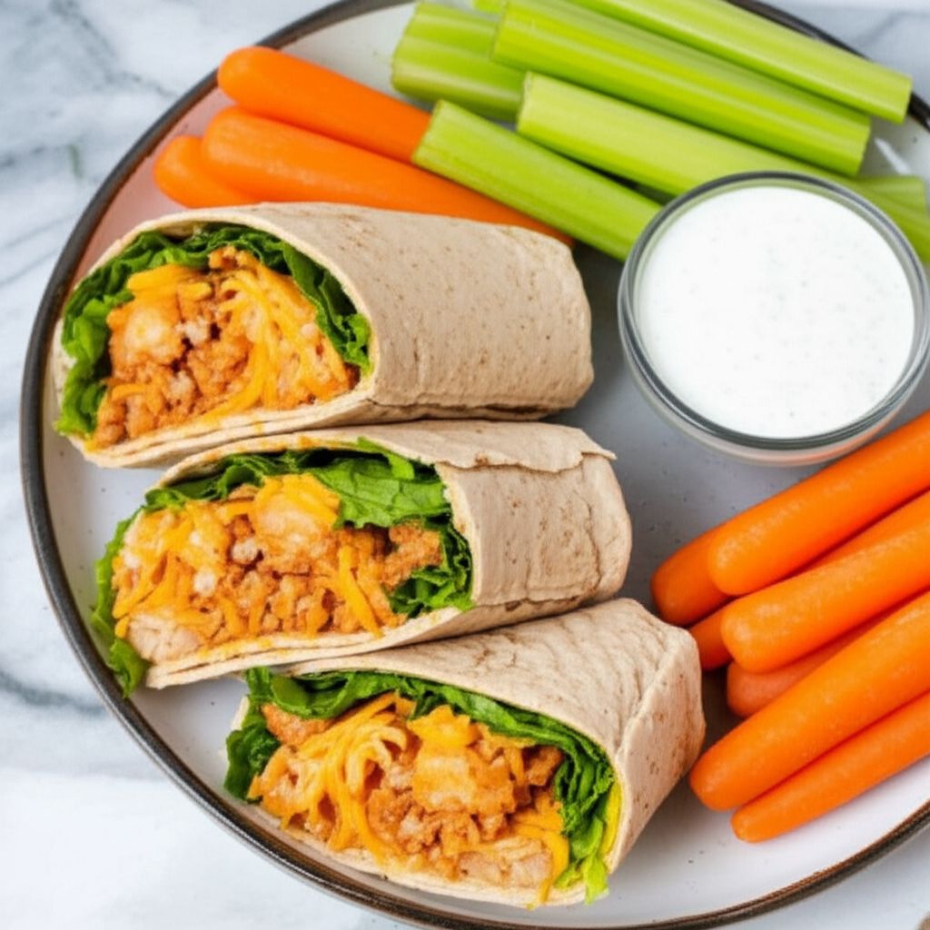 Buffalo Chicken and Rice Wraps