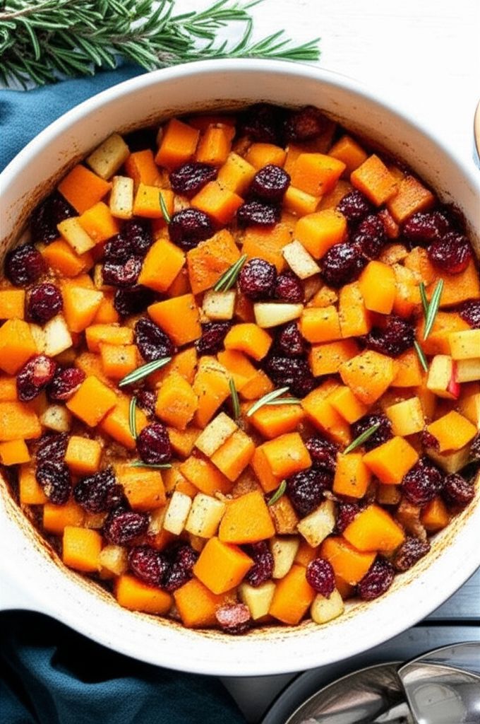 Butternut Squash with Apple and Cranberries