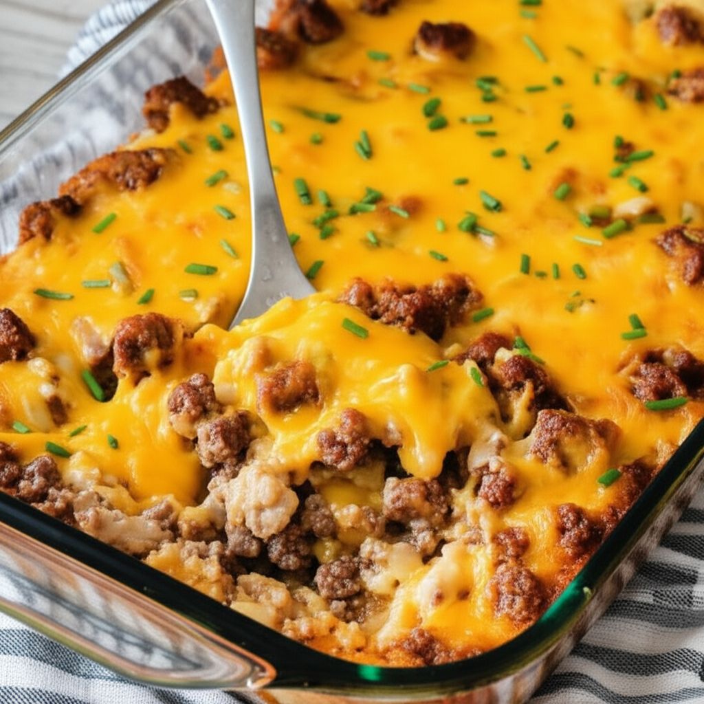 Cheesy Potatoes with Smoked Sausage
