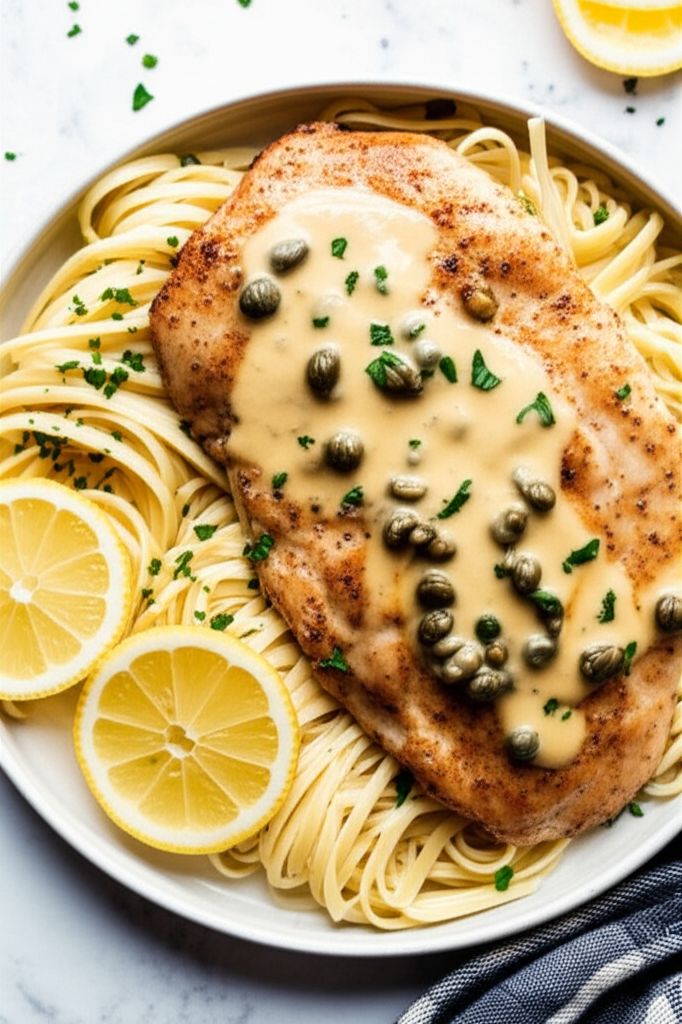 Chicken Piccata with Fettuccine