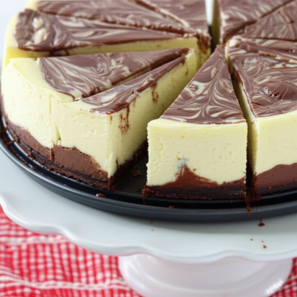 Chocolate Almond Marble Cheesecake