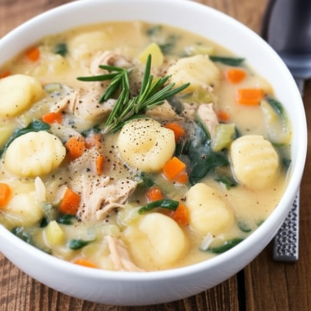 Cream of Chicken and Gnocchi Soup