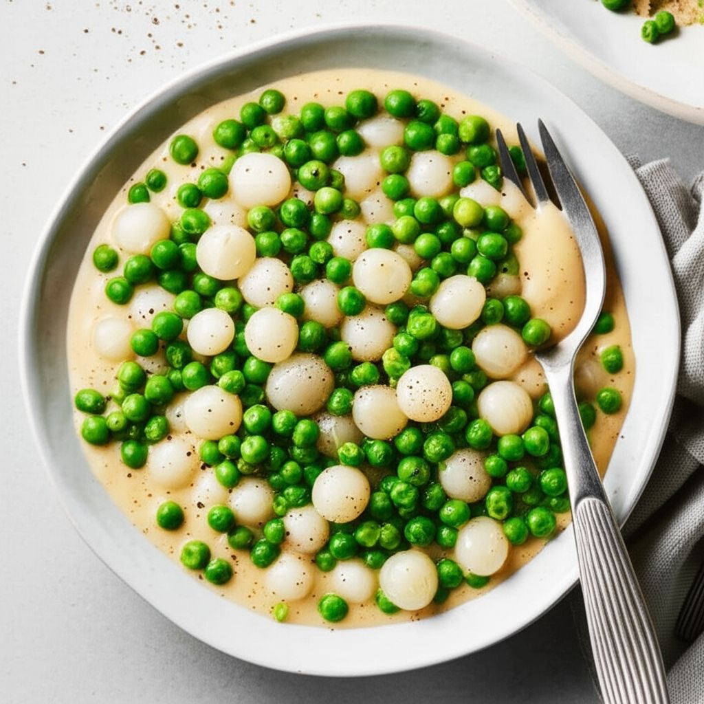 Creamed Onions and Peas