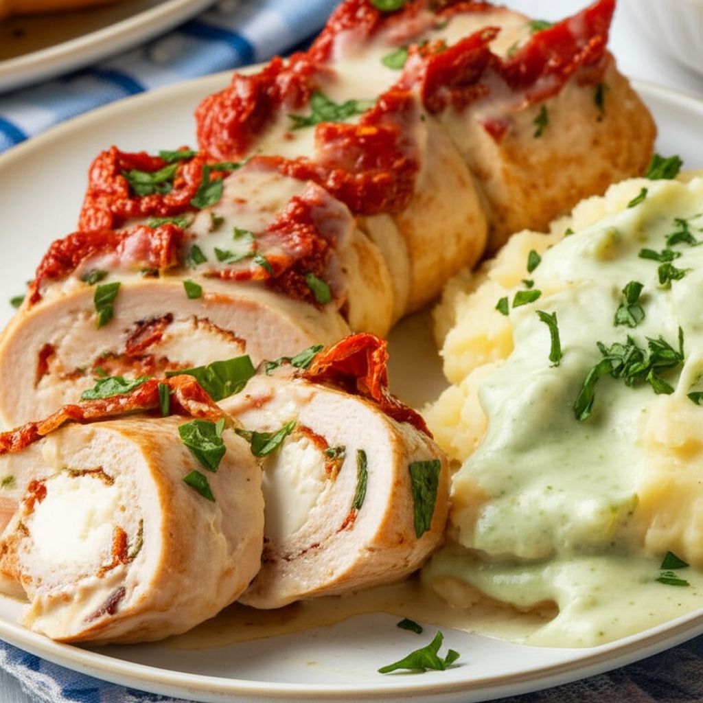 Creamy Tuscan Chicken Rollups