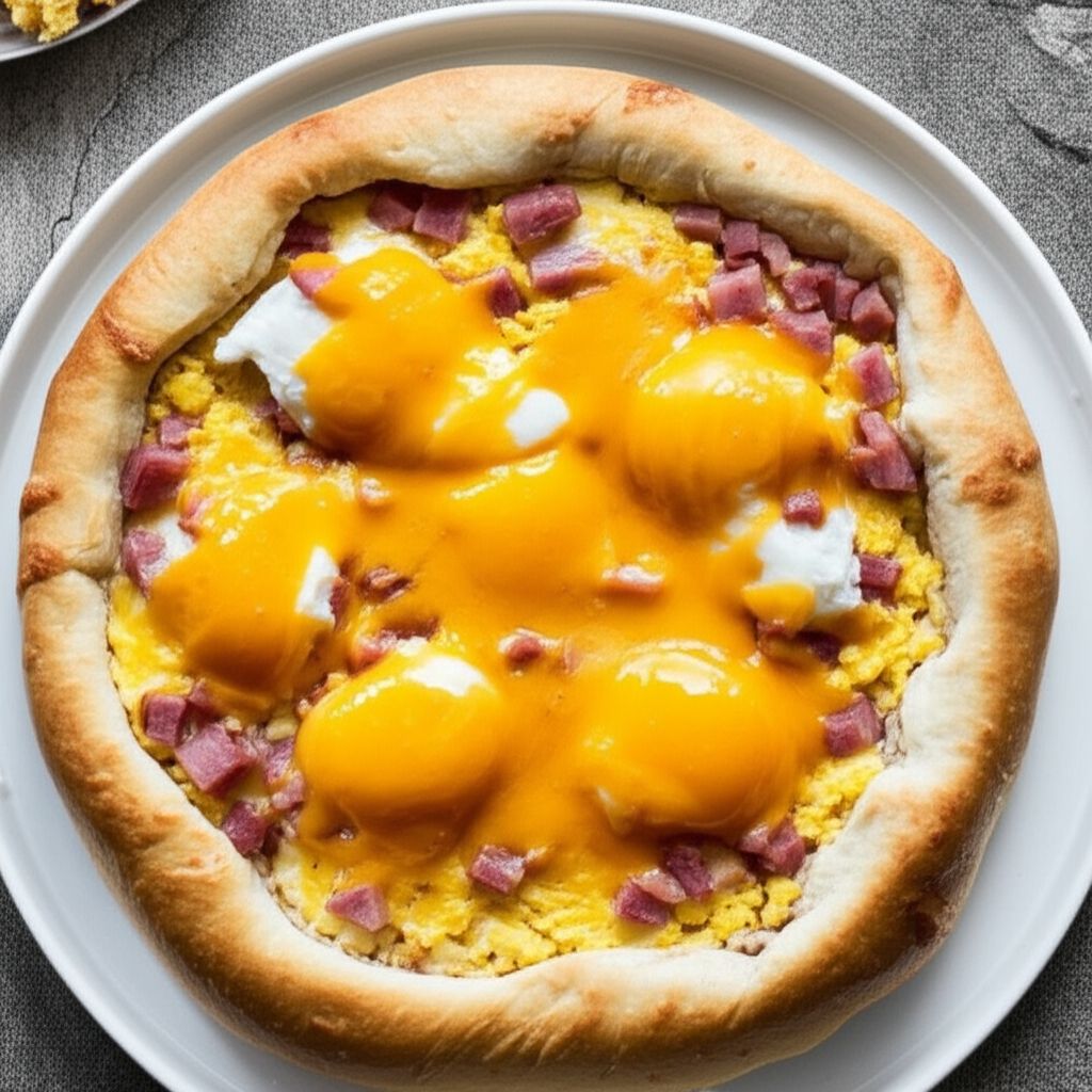 Eggs Benedict Breakfast Pizza