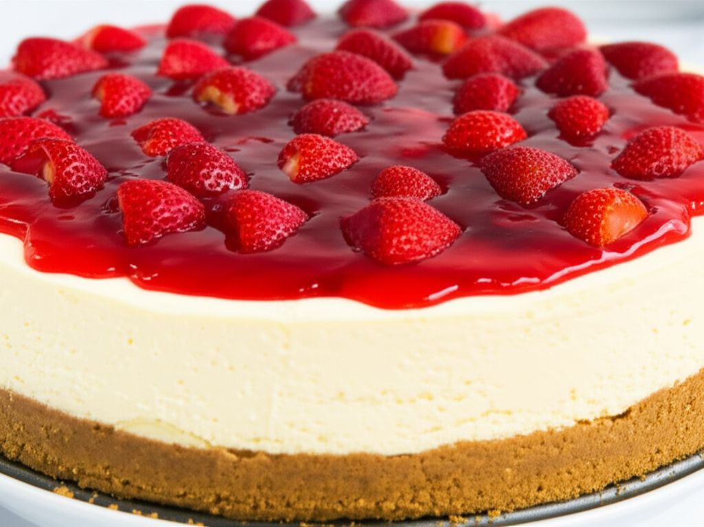 Perfect Cheesecake with Strawberry Topping