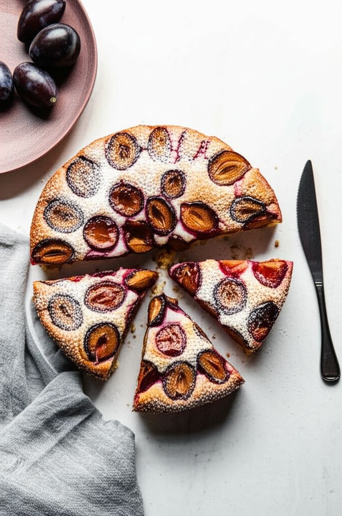 Plum Torte with Peeled Italian Plums