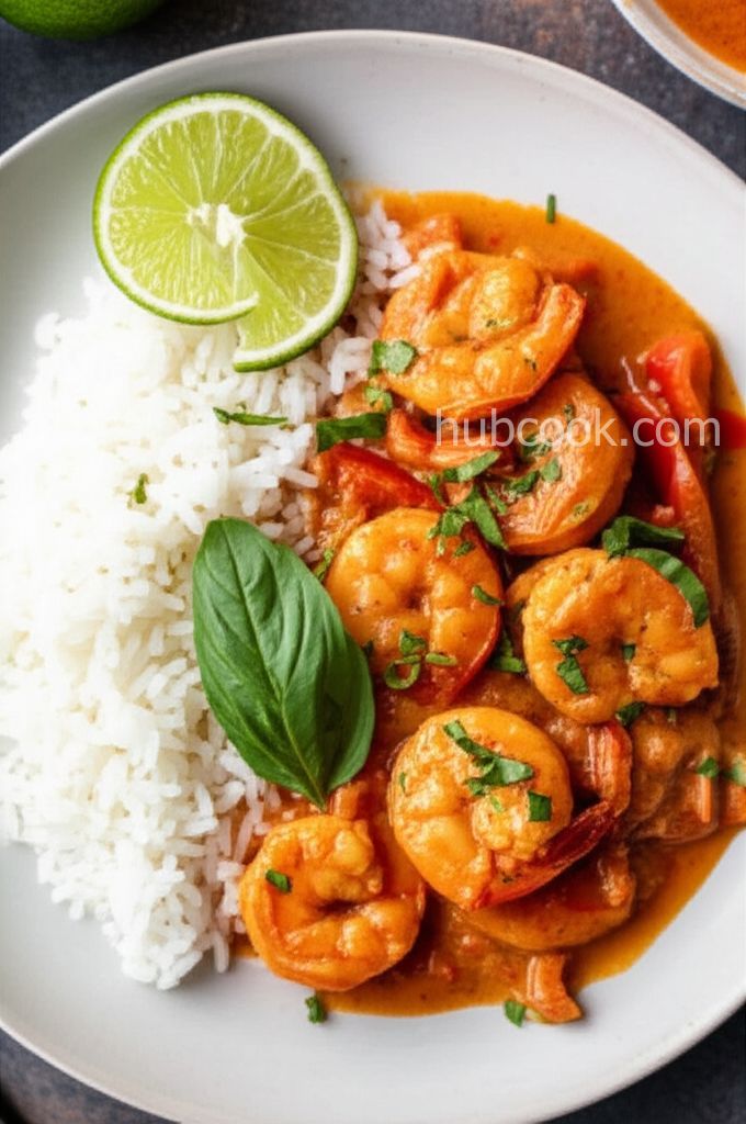 Red Coconut Curry with Shrimp
