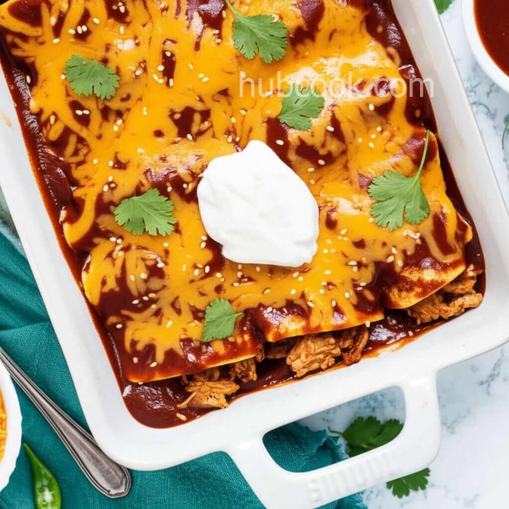 Spicy Chicken Enchiladas with Red Mole Sauce