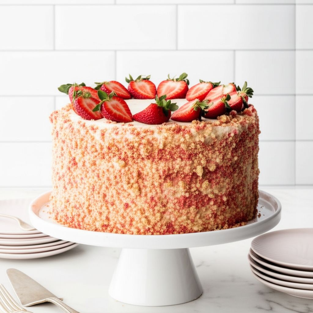 Strawberry Crunch Cake