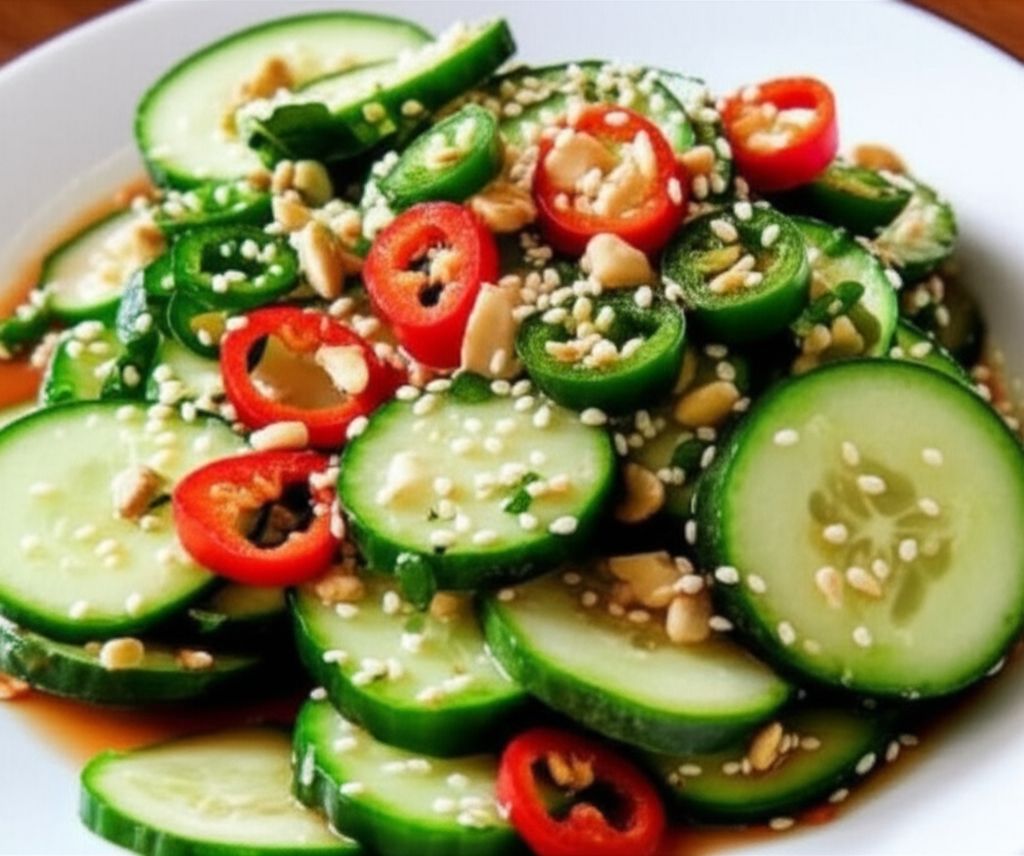 Thai-Inspired Sunomono with Jalapeno, Cilantro, and Basil