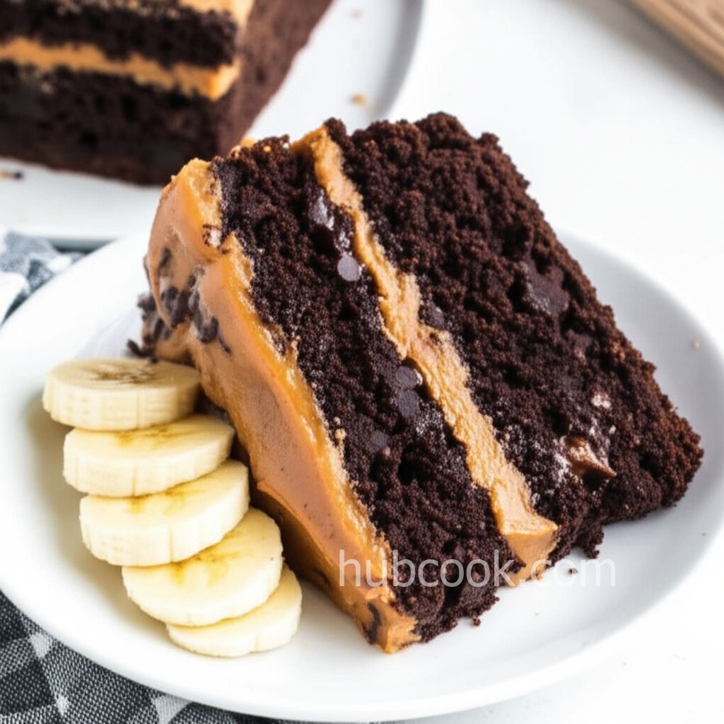 Vegan Double Chocolate Peanut Butter Banana Cake