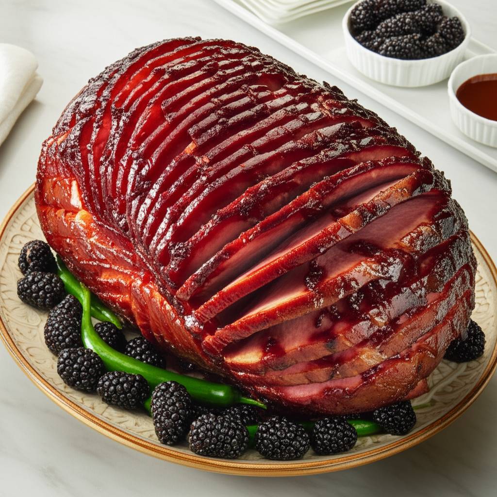 Blackberry Jalapeno Glazed Ham