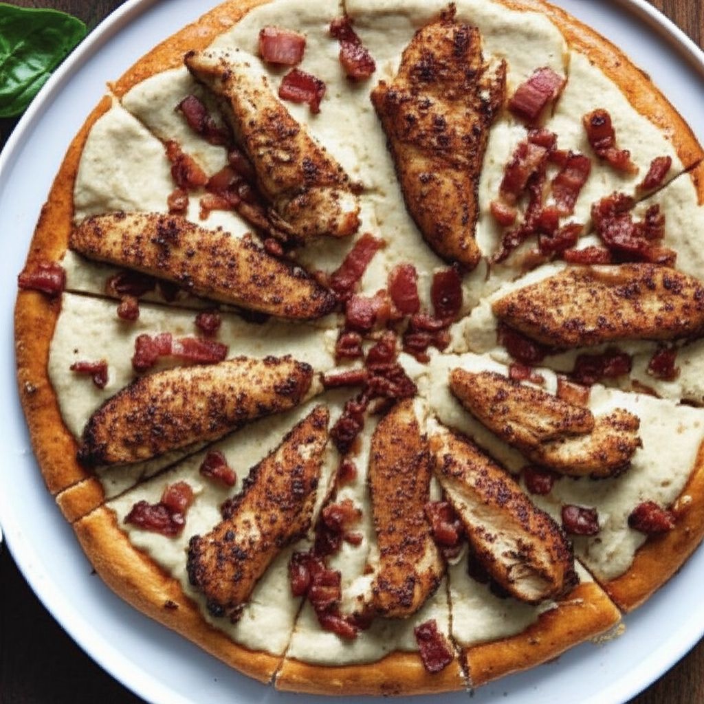 Blackened Chicken Alfredo Pizza