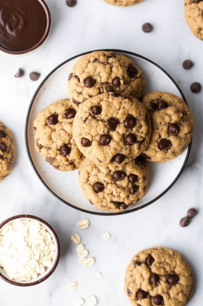 Coconut Oil Milk Chocolate Chip Oat Cookies