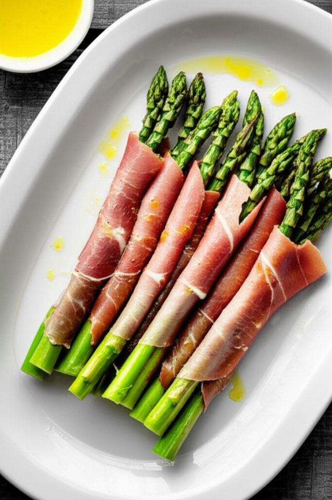 Cold Asparagus with Prosciutto and Lemon