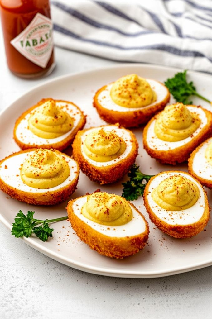 Crunchy Air-Fried Deviled Eggs