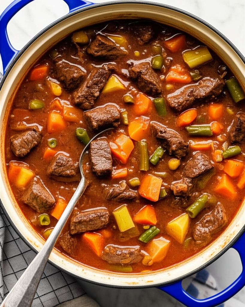 Dutch Oven Vegetable Beef Soup