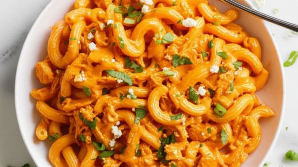 Lower-Calorie Buffalo Chicken Pasta