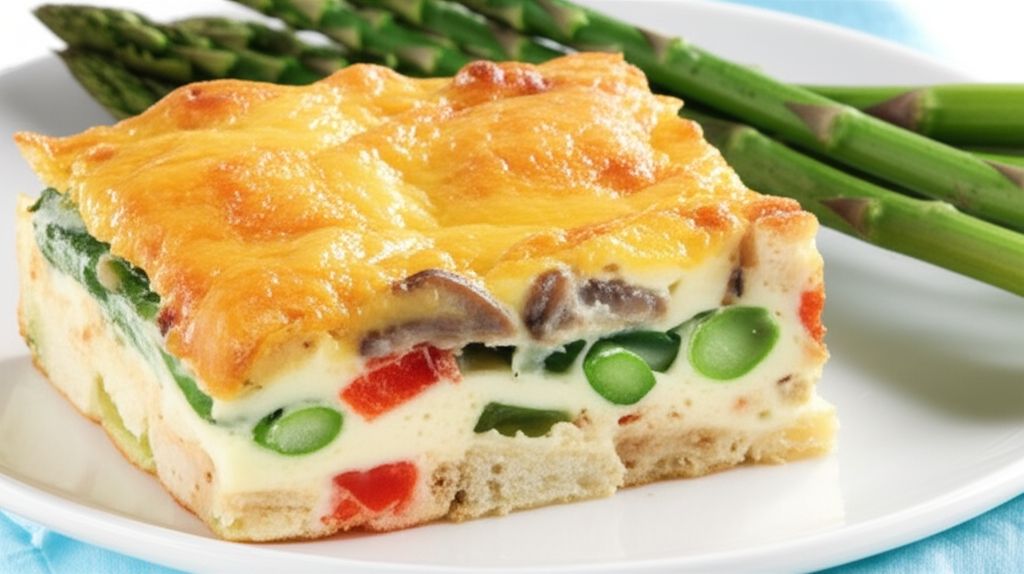 Overnight Asparagus Mushroom Strata