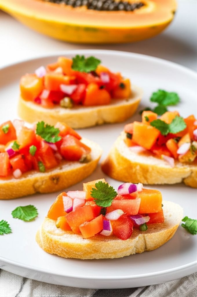 Papaya Bruschetta