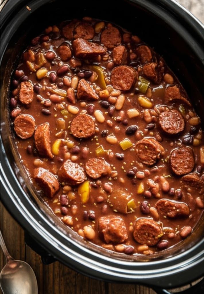 Slow Cooker BBQ Baked Beans