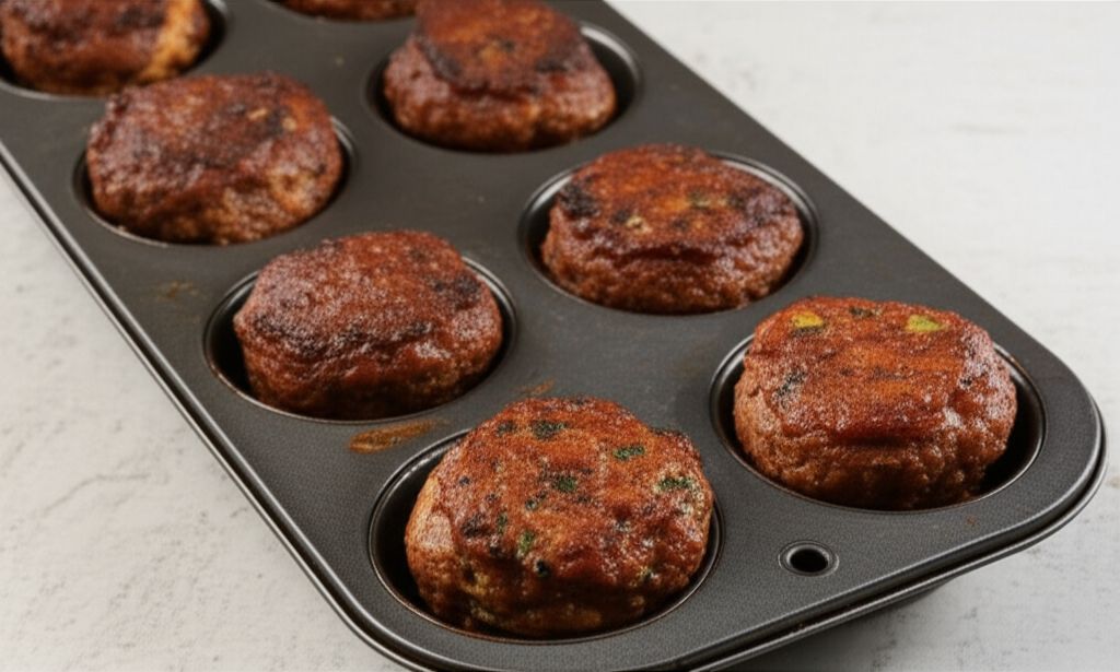 Blue Cheese, Spinach Meat Loaf Muffins