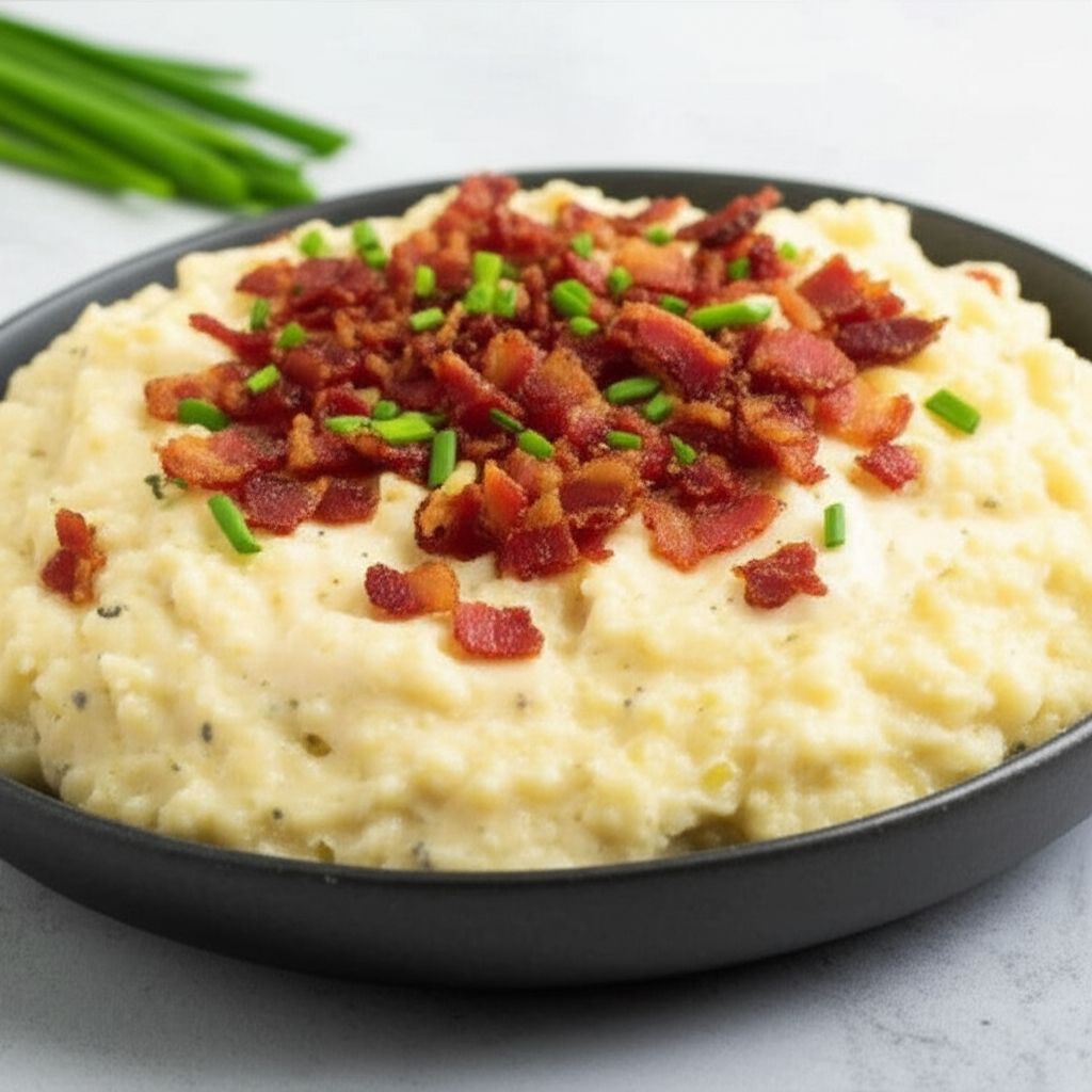 Cheesy Cauliflower Risotto with Bacon
