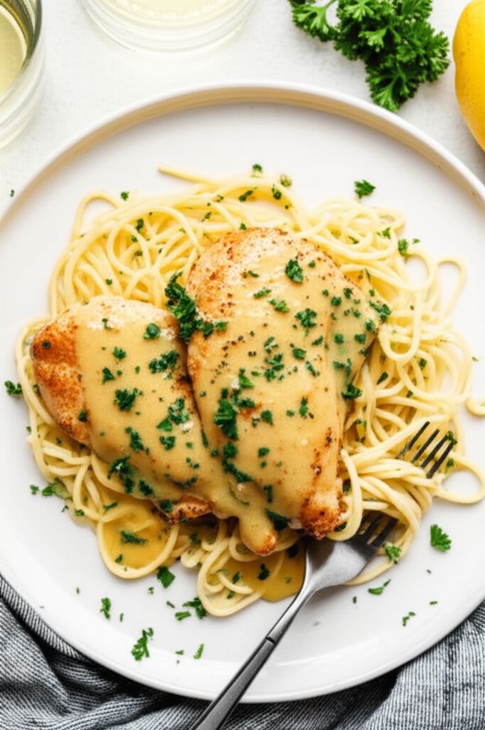 Chicken Piccata with Angel Hair Pasta