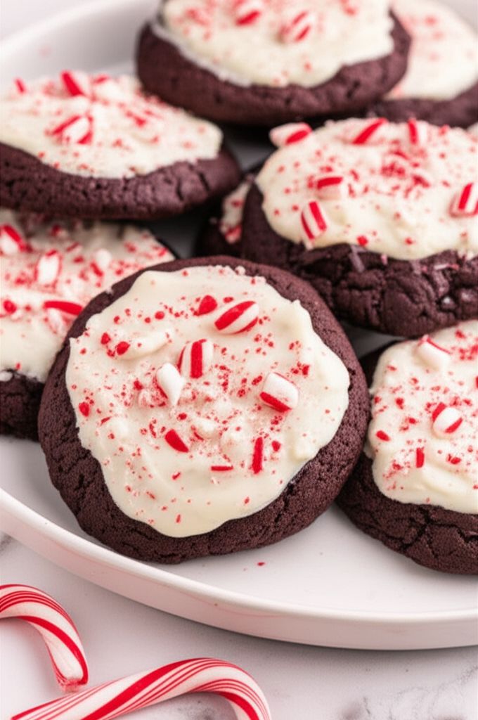 Chocolate and Candy Cane Cookies