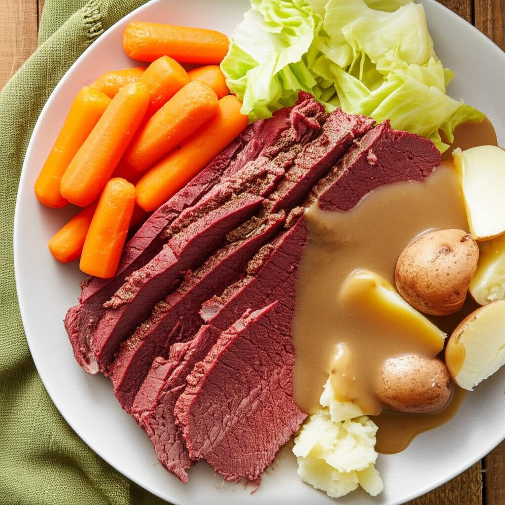 Corned Beef and Cabbage with Guinness®-Dijon Gravy