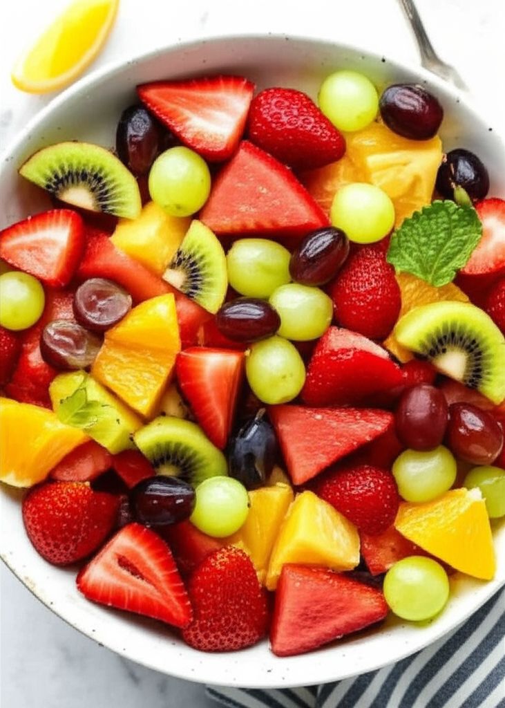 Fresh Fruit Salad with Honey Lime Dressing