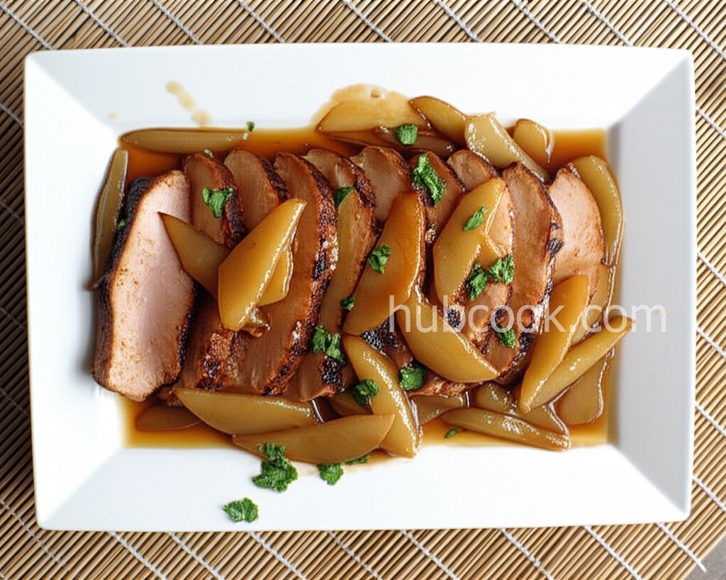 Grilled Pork Tenderloin with Fried Apples