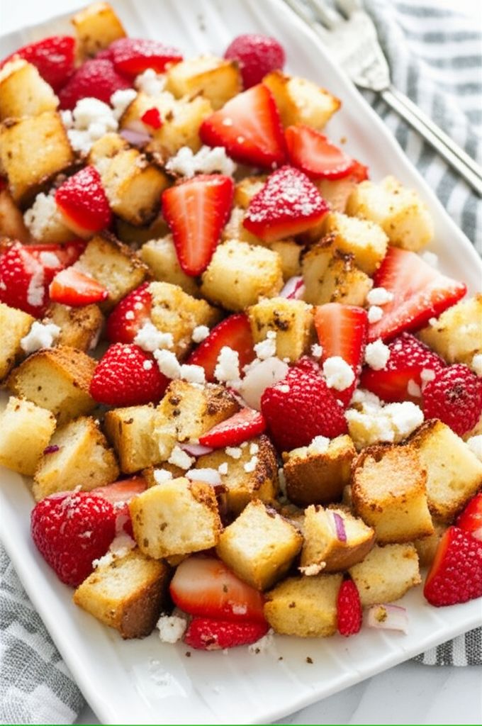 Italian Bread Salad with Strawberries and Tomatoes