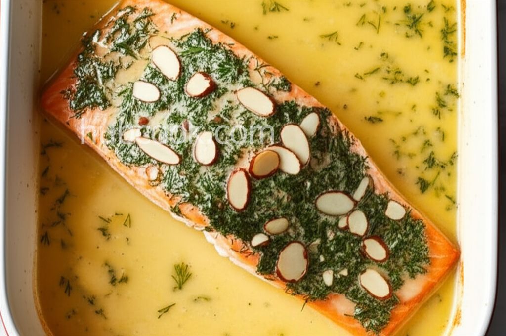 Lemon Dill Salmon with Garlic, White Wine, and Butter Sauce