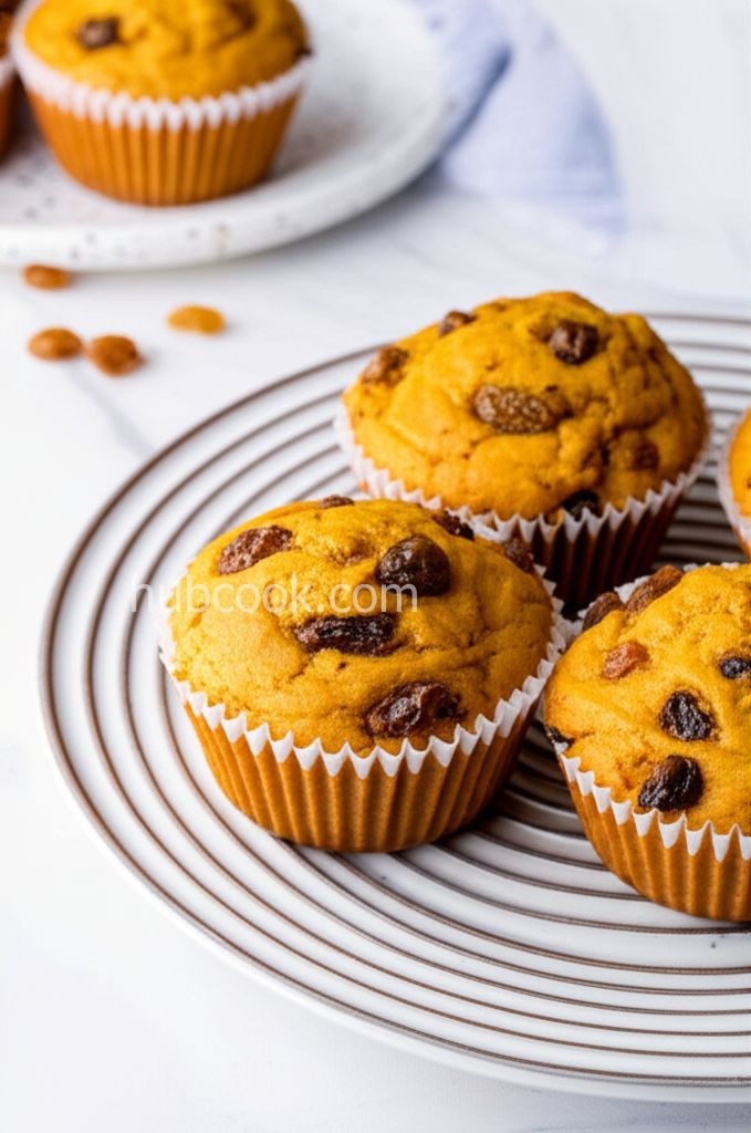 Pumpkin Yogurt Raisin Muffins