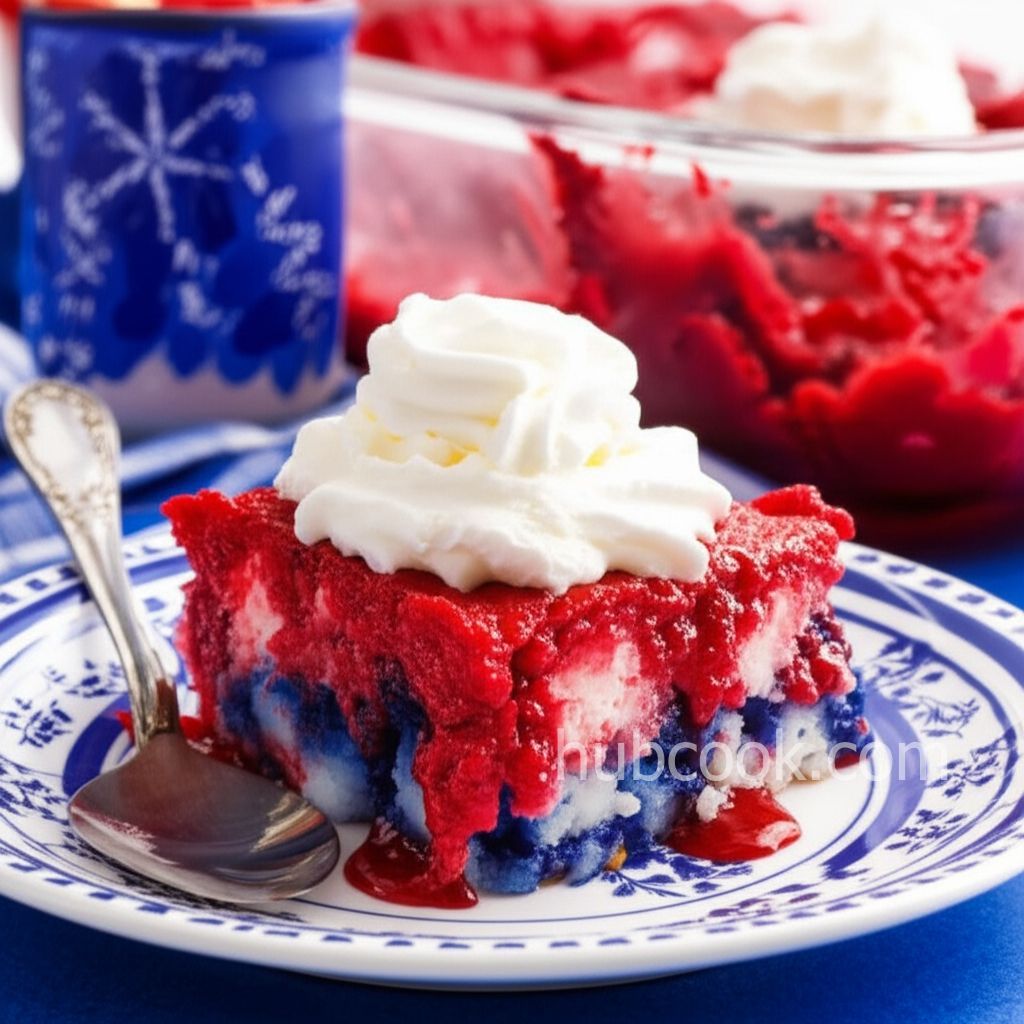 Red, White, and Blue Dump Cake
