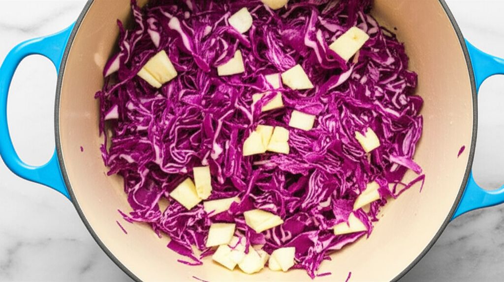 Sausage Smothered in Red Cabbage