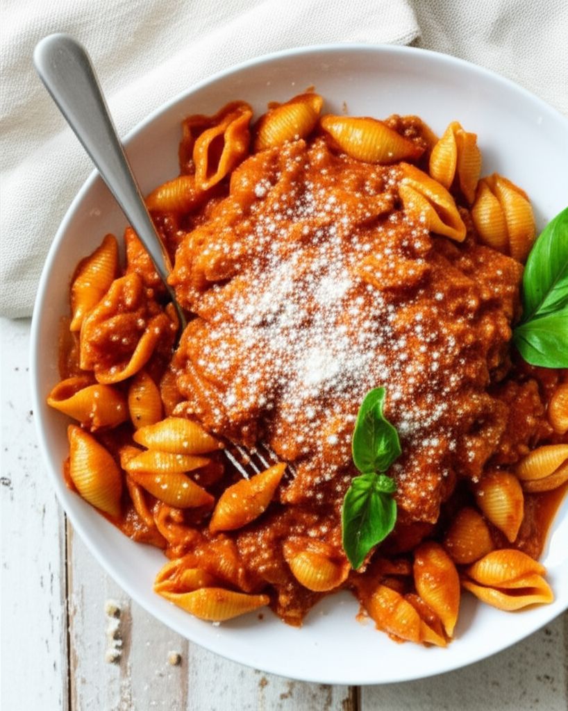 Sweet Garlic Tomato Beef Pasta