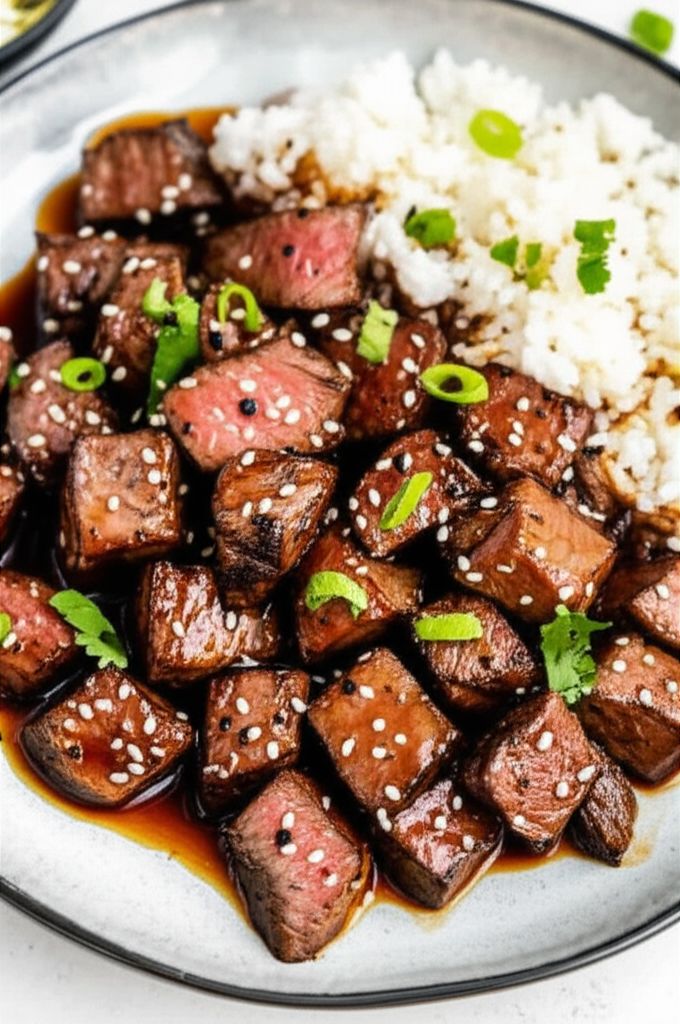 Air Fryer Steak Bites with Soy Sauce