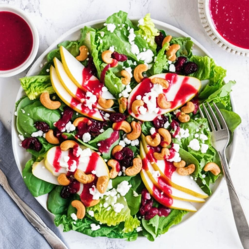 Candied Cashew and Pear Salad
