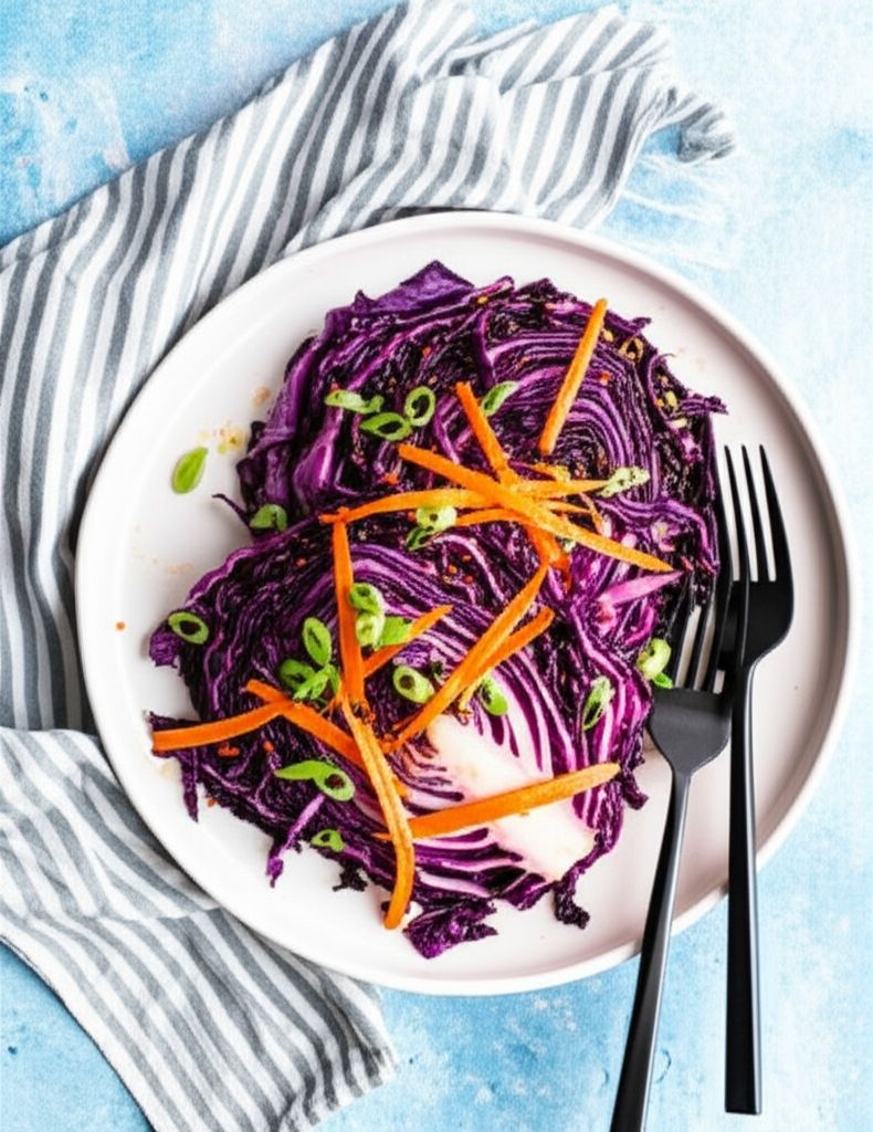 Charred Red Cabbage and Carrot Salad